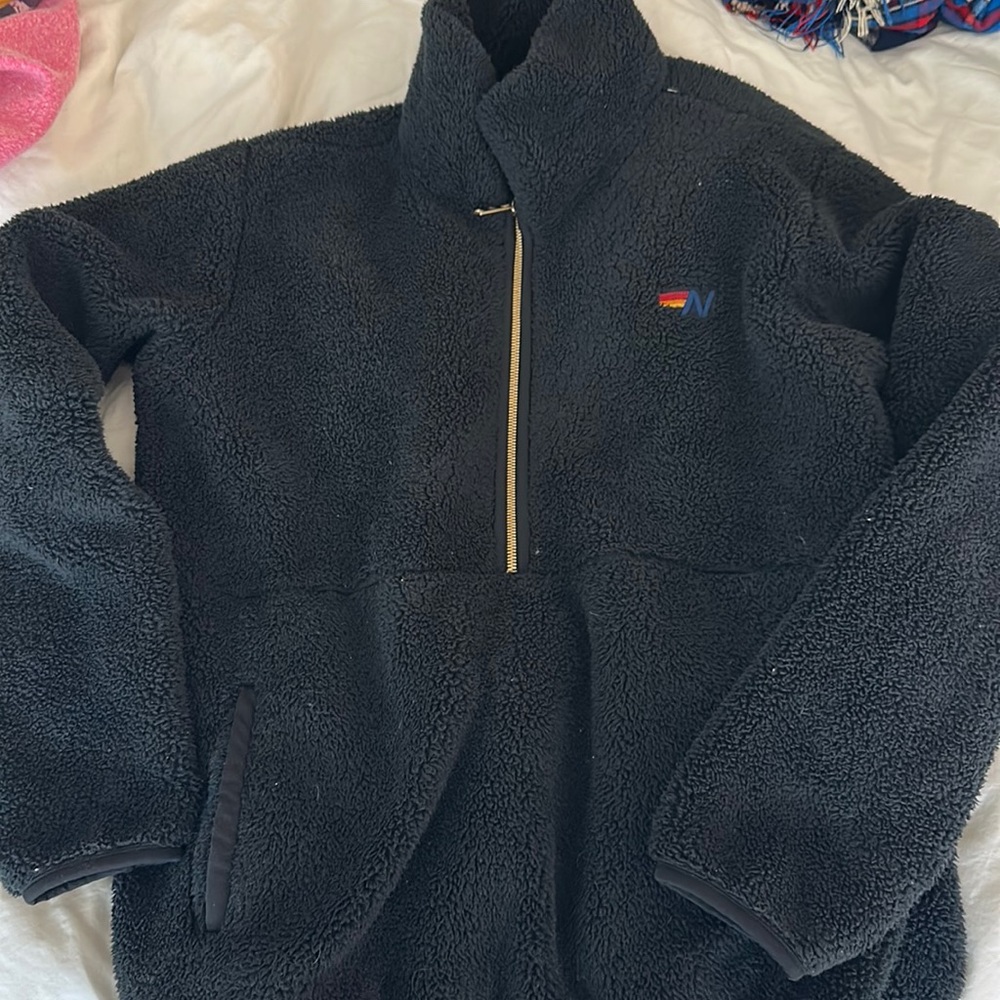 Black size small Aviator Nation teddy pullover